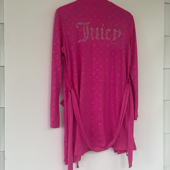 Juicy Couture Pink Robe Blinged Out Back Size Small - Picture 12 of 16